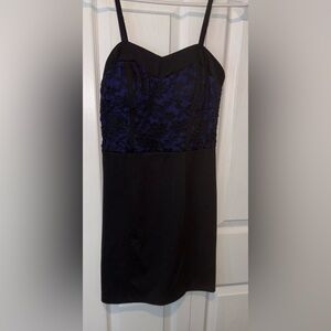 NWOT Lily Rose Royal Blue and Black Mini Dress